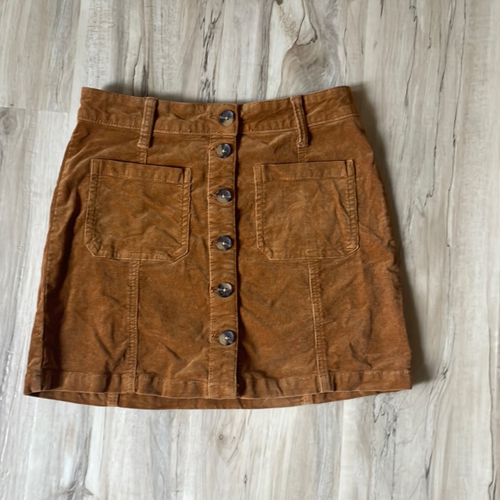 Burnt orange corduroy skirt